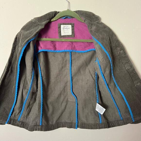 Mini Boden Boy's Corduroy Blazer Size 9-10Y Elbow Patches Pockets Cotton Jacket - Picture 4 of 8